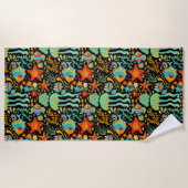 Serviette De Plage Style de dessin animé Aquatic Life (Devant)
