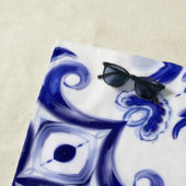 Serviette De Plage style italien, majolica, carreaux, (En situation)