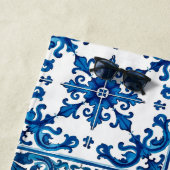 Serviette De Plage style italien, méditerranéen, mosaïque, bleu, (En situation)
