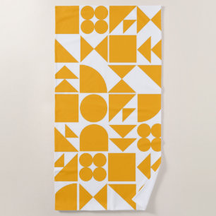 Serviette De Plage Style Jaune moderne Motif de formes géométriques