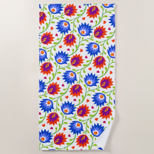 Serviette De Plage Style mexicain coloré motif floral élégant gras