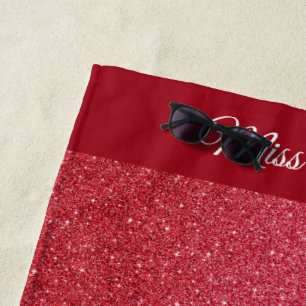 Serviette De Plage Style Miss USA Parties scintillant Glam Beach Towe