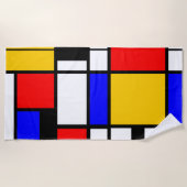 Serviette De Plage Style Mondrian (Devant)