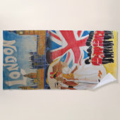 Serviette De Plage Style rétro London England Watercolor Art (Devant)