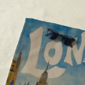 Serviette De Plage Style rétro London England Watercolor Art (En situation)