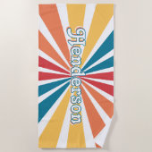 Serviette De Plage Style Rétro Sunburst (Devant)
