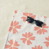 Serviette De Plage Style rose floral décalé blanc (En situation)