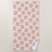 Serviette De Plage Style rose floral décalé blanc (Devant)