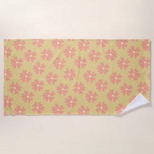 Serviette De Plage Style rose floral motif jaune