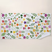 Serviette De Plage Style scandinave Flore & Faune Motif (Devant)