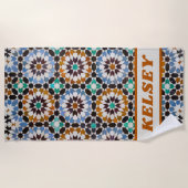 Serviette De Plage Style tendance Retro Floral (Devant)
