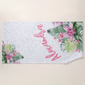 Serviette De Plage Style Trendy Tropical Floral (Devant)