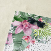 Serviette De Plage Style Trendy Tropical Floral (En situation)