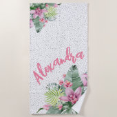 Serviette De Plage Style Trendy Tropical Floral (Devant)