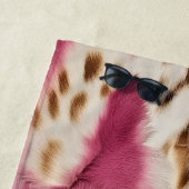 Serviette De Plage Stylish Girly Rose White Gold Zebra (En situation)