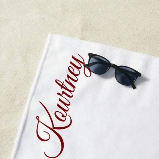 SERVIETTE DE PLAGE STYLISH MODERN CUSTOM NAME BRIDE BACHELOR PARTY  (En situation)