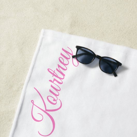 SERVIETTE DE PLAGE STYLISH MODERN CUSTOM NAME BRIDE BACHELOR PARTY (En situation)