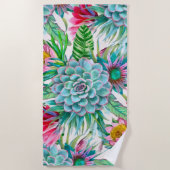 Serviette De Plage Succulent jardin tropical (Devant)