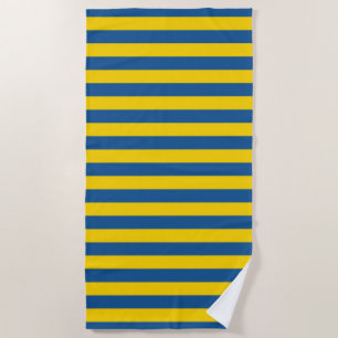 Serviette De Plage Suède Ukraine drapeau rayures lignes motif bleu ja
