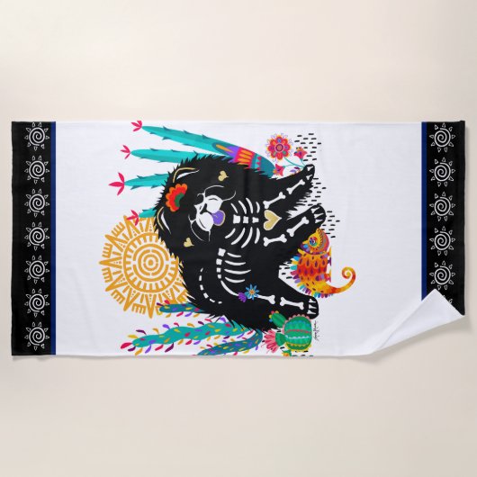 Serviette De Plage SUGARSKULL NIRVANA Chow Chien (Devant)