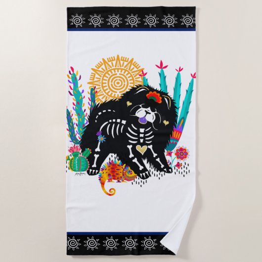 Serviette De Plage SUGARSKULL NIRVANA Chow Chien (Devant)