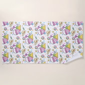 Serviette De Plage Summer Beach Doodles Motif (Devant)