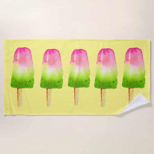 Serviette De Plage Summer Beach Popsicle fruit bloc de glace (Devant)