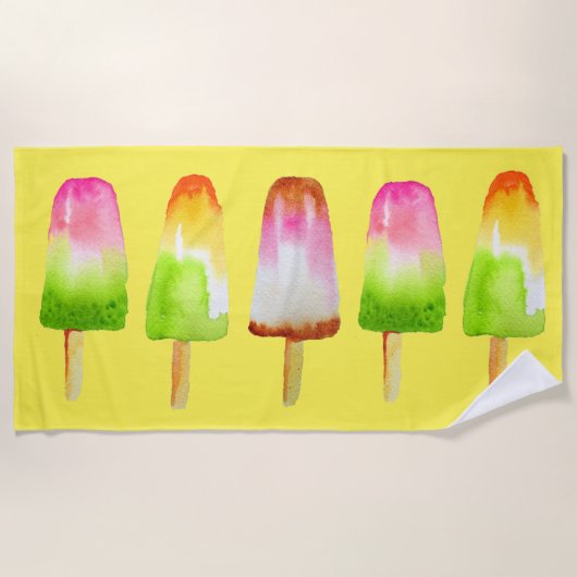 Serviette De Plage Summer Beach Popsicle fruit bloc de glace (Devant)