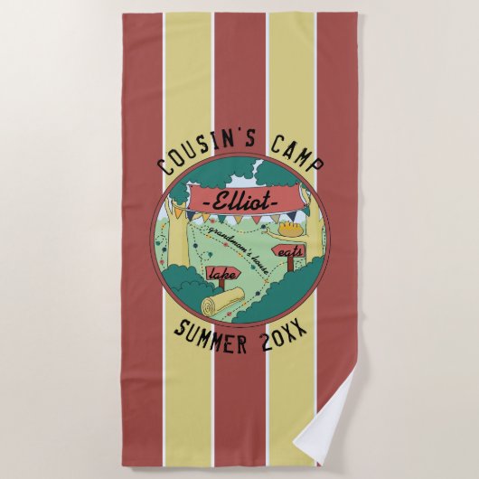 Serviette De Plage Summer Camp Beach Towel Personnalisez (Devant)