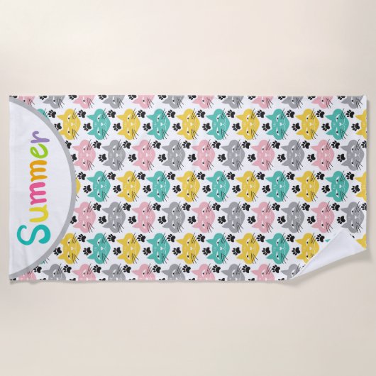 Serviette De Plage Summer Cats  (Devant)