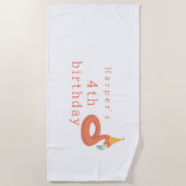 Serviette De Plage summer flamingo float kids birthday pool party (Devant)