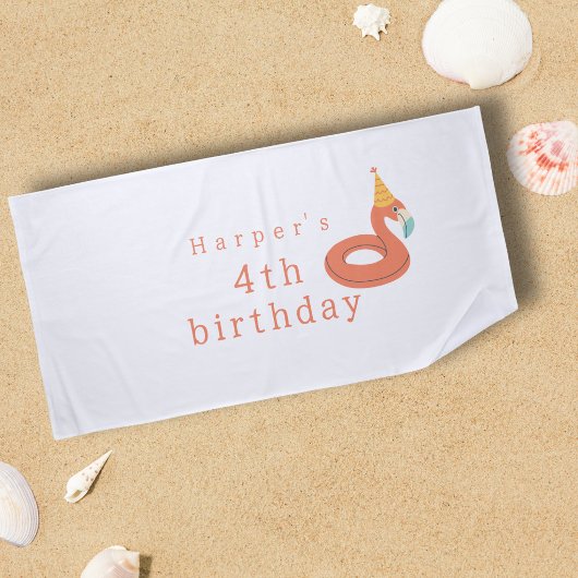 Serviette De Plage summer flamingo float kids birthday pool party