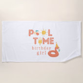 Serviette De Plage summer flamingo popsicle kids birthday pool party (Devant)