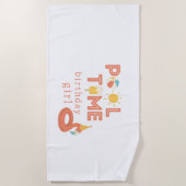 Serviette De Plage summer flamingo popsicle kids birthday pool party (Devant)