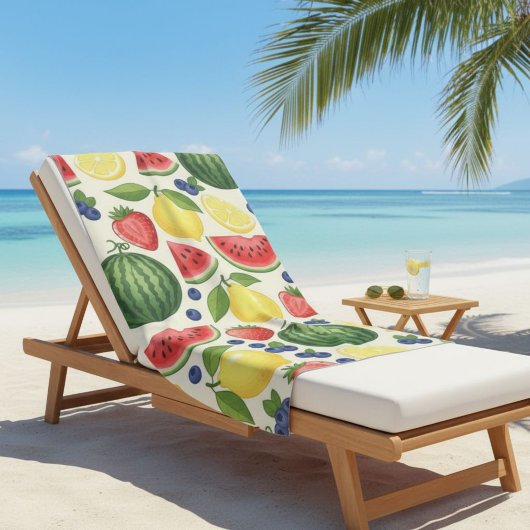 Serviette De Plage Summer Fruit Beach Towel - Watermelon & Assorted