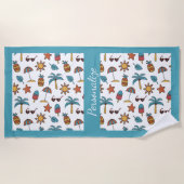 Serviette De Plage Summer Fun Beach Palm Tree Ananas Personnalisé (Devant)