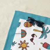 Serviette De Plage Summer Fun Beach Palm Tree Ananas Personnalisé (En situation)