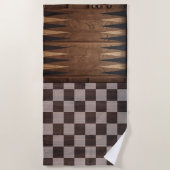 Serviette De Plage Summer Games – Chess, Checkers & Backgammon Design (Devant)