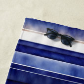 Serviette De Plage Summer Navy Blue Modern Boot Stripes Collection (En situation)