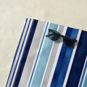 Serviette De Plage Summer Navy Blue Popular Boat Stripes Collection (En situation)