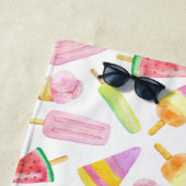 Serviette De Plage Summer Retro Pastel Crème Motif Personnalisé (En situation)