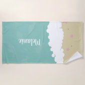 Serviette de plage Summer Sand Seashell Name (Devant)