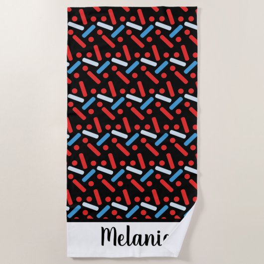 Serviette de plage Summer Sprinkles Bold Name (Devant)