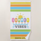 Serviette De Plage Summer Vibes Customizable Girls (Devant)