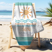 Serviette De Plage Sun Ocean Waves Girls Week personnalisée