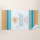 Serviette De Plage Sun Ocean Waves Girls Week personnalisée (Devant)