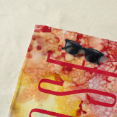 Serviette de plage Sunburst coloré (En situation)