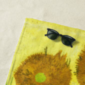 Serviette De Plage Sunflowers Vincent van Gogh (En situation)