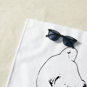 Serviette De Plage Sunny Strides, Black and White Dogs (En situation)