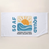 Serviette De Plage Sunset Beach 50 AF Crew Jolie Anniversaire (Devant)